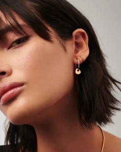 Abacus Nugget Small Charm Hoop Earrings