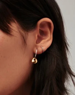 Abacus Nugget Small Charm Hoop Earrings