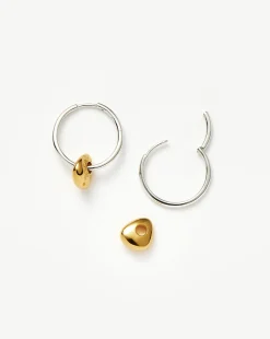 Abacus Nugget Small Charm Hoop Earrings