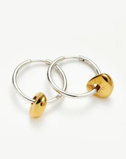 Abacus Nugget Small Charm Hoop Earrings