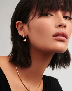 Abacus Nugget Small Charm Hoop Earrings