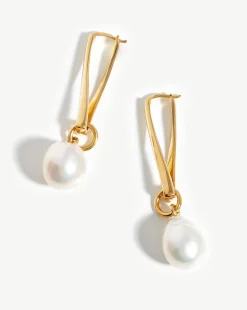 Baroque Pearl Twisted Drop Earrings