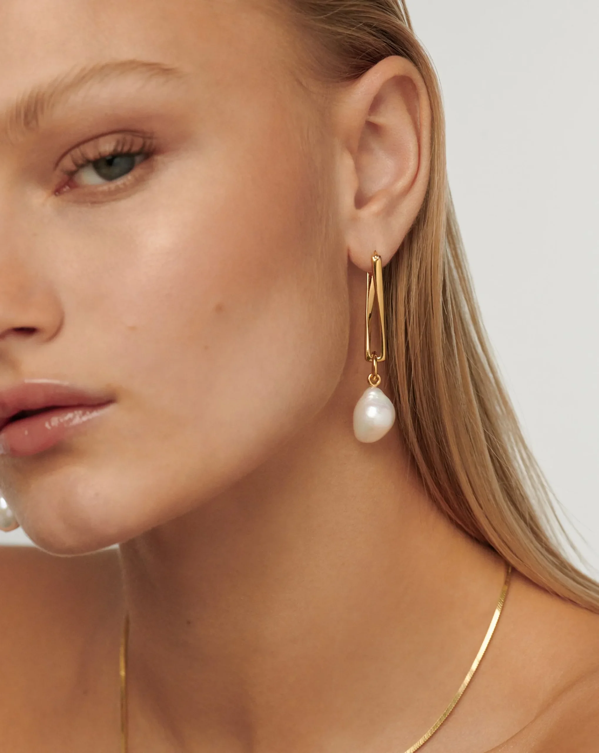 Baroque Pearl Twisted Drop Earrings