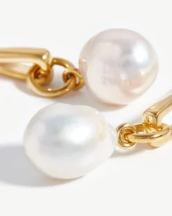 Baroque Pearl Twisted Drop Earrings
