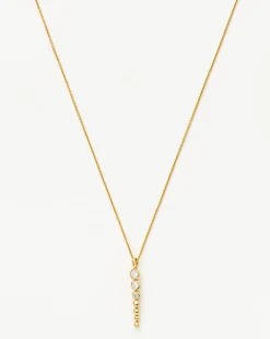 Beaded Stone Drop Pendant Necklace