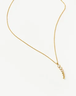 Beaded Stone Drop Pendant Necklace