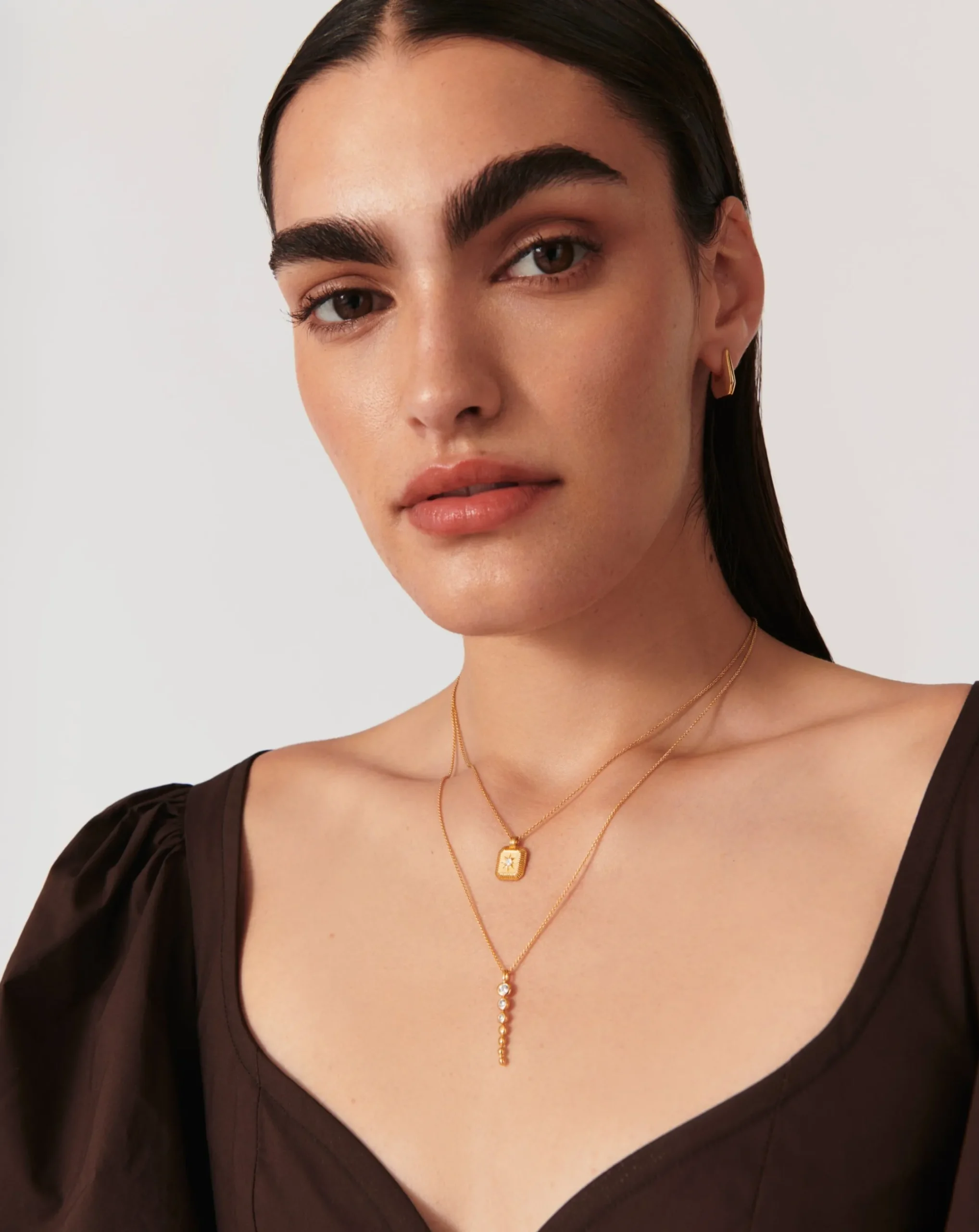 Beaded Stone Drop Pendant Necklace