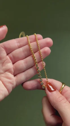 Beaded Stone Slider Lariat Necklace
