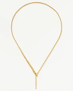 Beaded Stone Slider Lariat Necklace