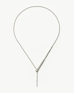 Beaded Stone Slider Lariat Necklace