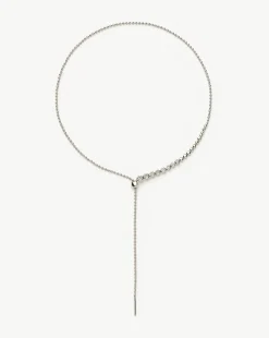Beaded Stone Slider Lariat Necklace