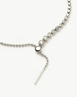 Beaded Stone Slider Lariat Necklace