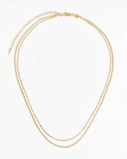 Box Link Double Chain Necklace