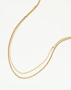Box Link Double Chain Necklace