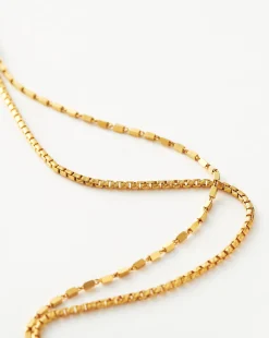 Box Link Double Chain Necklace