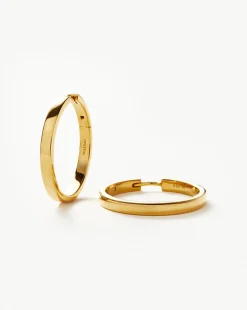 Classic Flat Medium Hoop Earrings