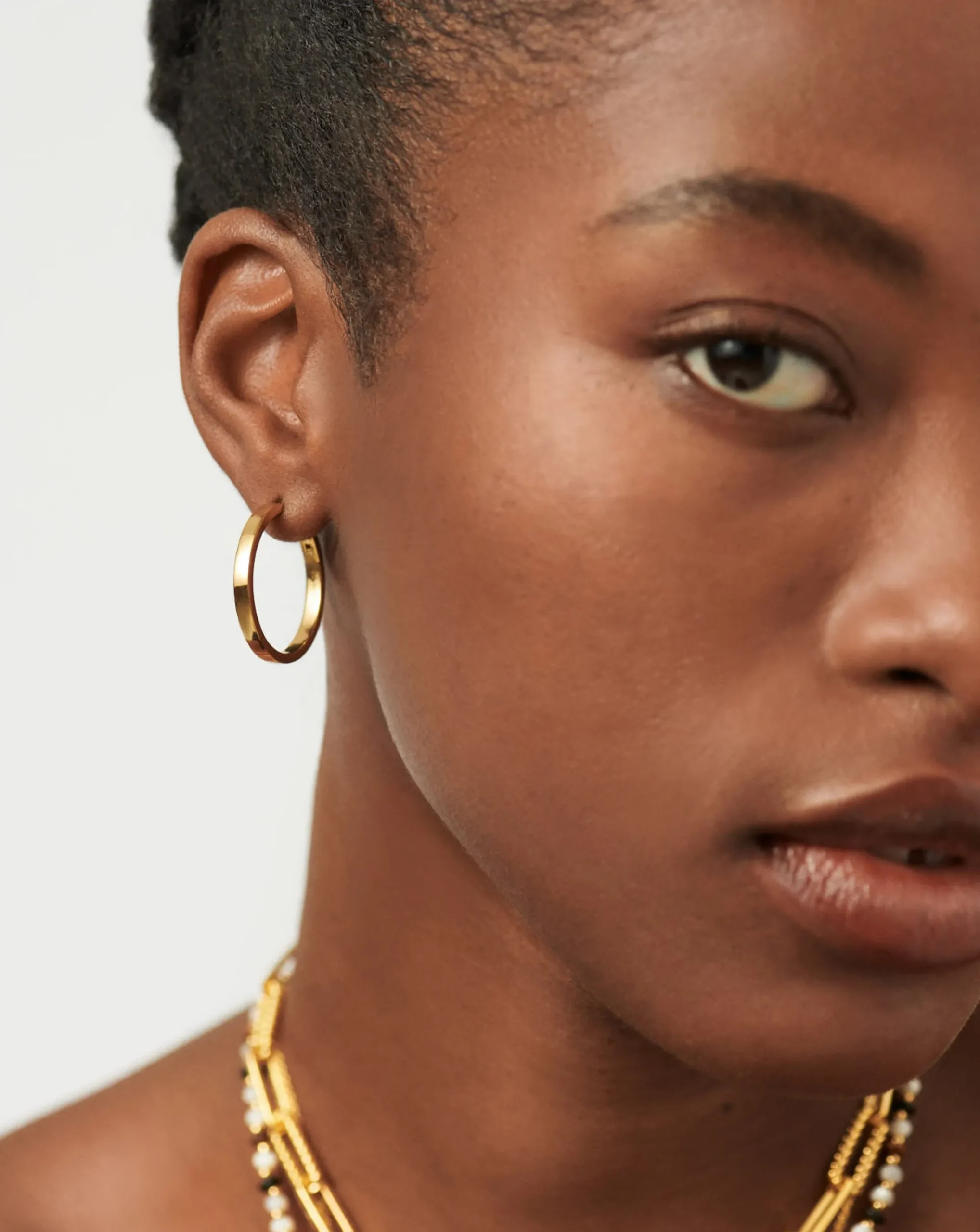 Classic Flat Medium Hoop Earrings