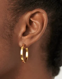 Classic Flat Medium Hoop Earrings