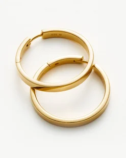 Classic Flat Medium Hoop Earrings