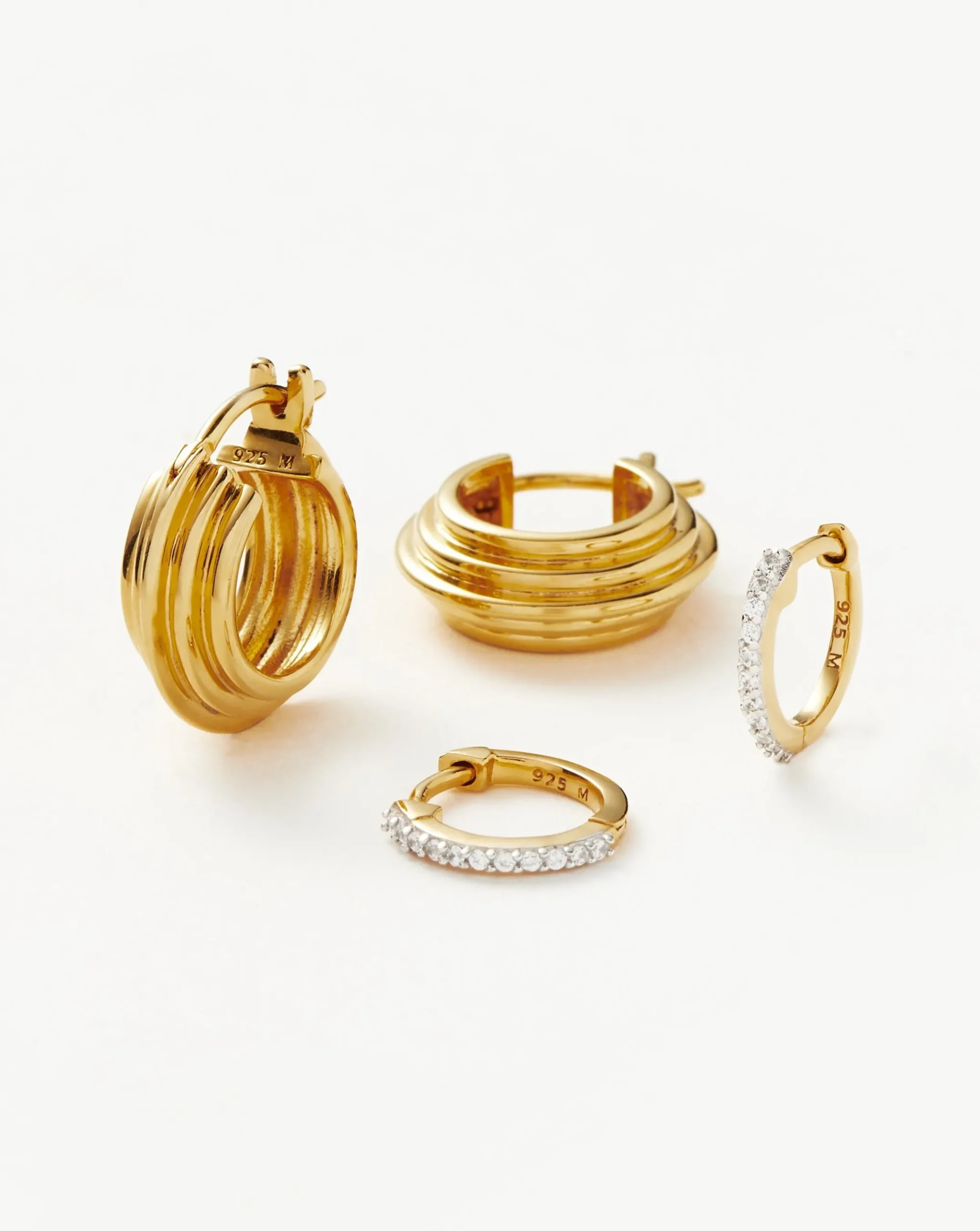 Classic Ridge Mini Hoop Earring Set
