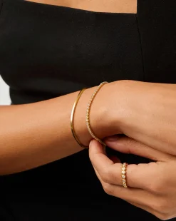 Classic Tennis & Snake Chain Bracelet Set