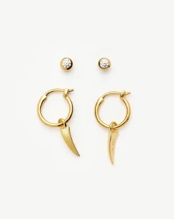 Claw Hoop & Stud Earring Set