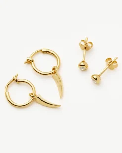 Claw Hoop & Stud Earring Set