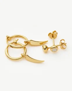 Claw Hoop & Stud Earring Set