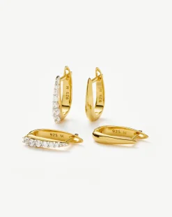 Claw Pave Huggies Earring Set
