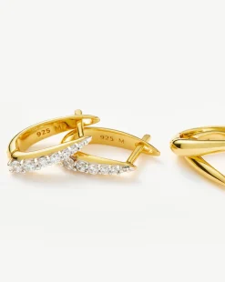 Claw Pave Huggies Earring Set
