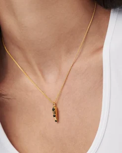 Claw Studded Pendant Necklace