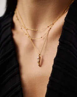 Claw Studded Pendant Necklace