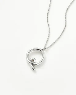 Curly Molten Initial Pendant Necklace - Initial Q