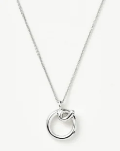 Curly Molten Initial Pendant Necklace - Initial O