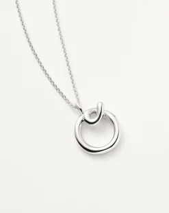 Curly Molten Initial Pendant Necklace - Initial O