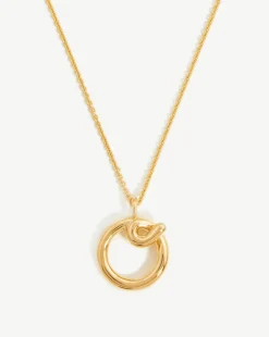 Curly Molten Initial Pendant Necklace - Initial O