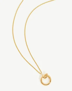 Curly Molten Initial Pendant Necklace - Initial O
