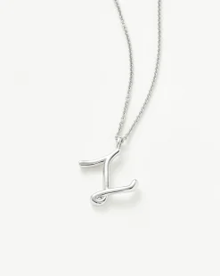 Curly Molten Initial Pendant Necklace - Initial Z