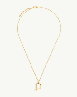 Curly Molten Initial Pendant Necklace - Initial D
