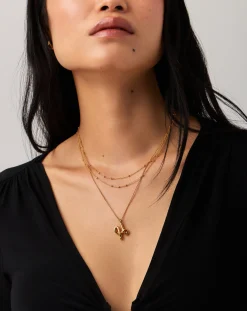 Curly Molten Initial Pendant Necklace - Initial H