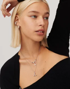 Curly Molten Initial Pendant Necklace - Initial L