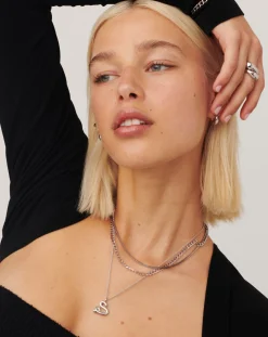 Curly Molten Initial Pendant Necklace - Initial S