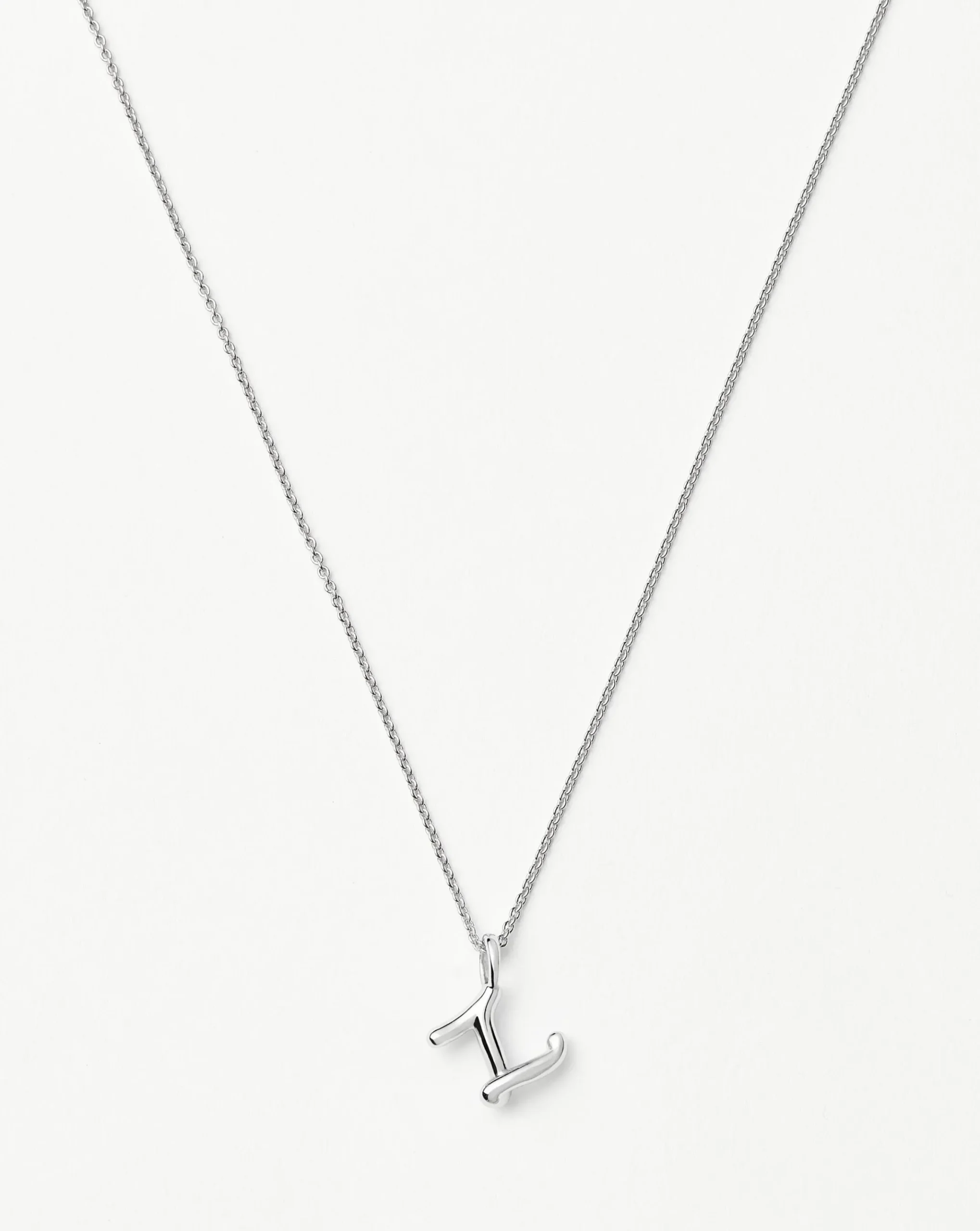 Curly Molten Mini Initial Necklace - Z