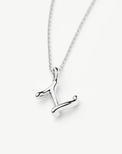 Curly Molten Mini Initial Necklace - Z