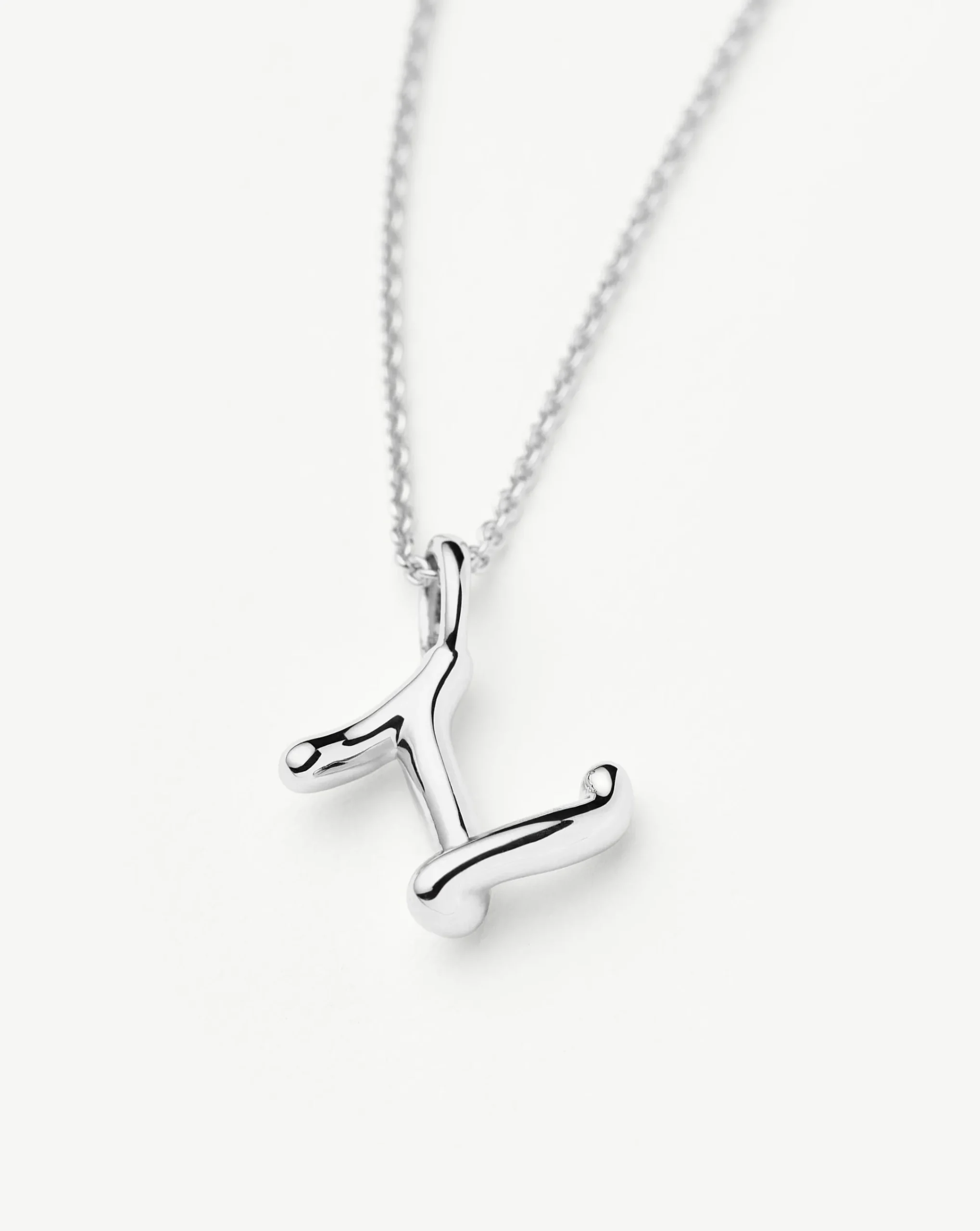 Curly Molten Mini Initial Necklace - Z
