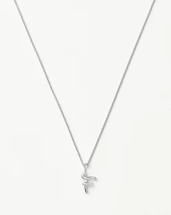 Curly Molten Mini Initial Necklace - F