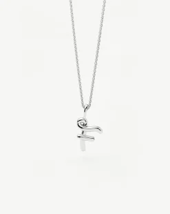 Curly Molten Mini Initial Necklace - F