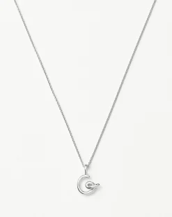 Curly Molten Mini Initial Necklace - G