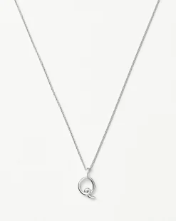 Curly Molten Mini Initial Necklace - Q