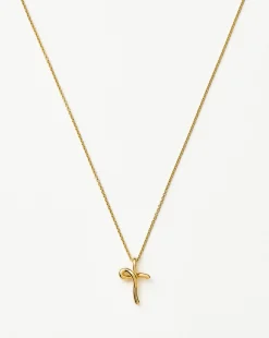 Curly Molten Mini Initial Necklace - T